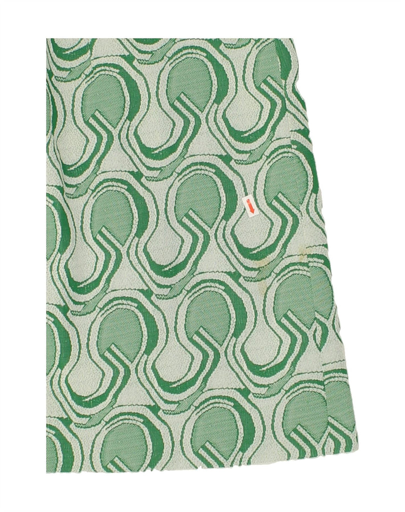 VINTAGE Womens Abstract Pattern A-Line Skirt W32 Large Green Vintage Vintage and Second-Hand Vintage from Messina Hembry 