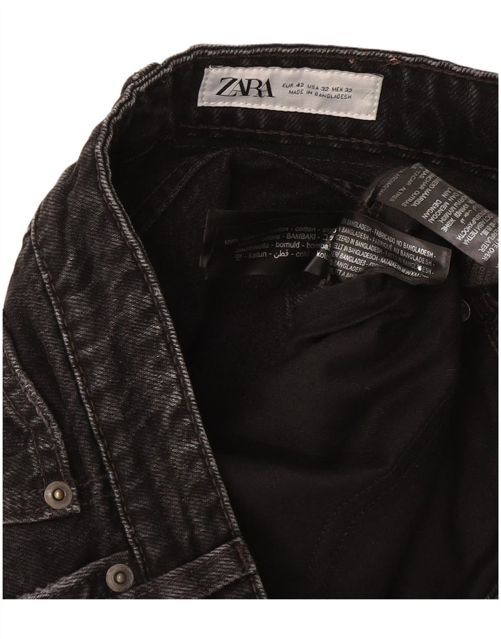 Zara Mens Denim Shorts EU 42 Large W32 Grey Cotton