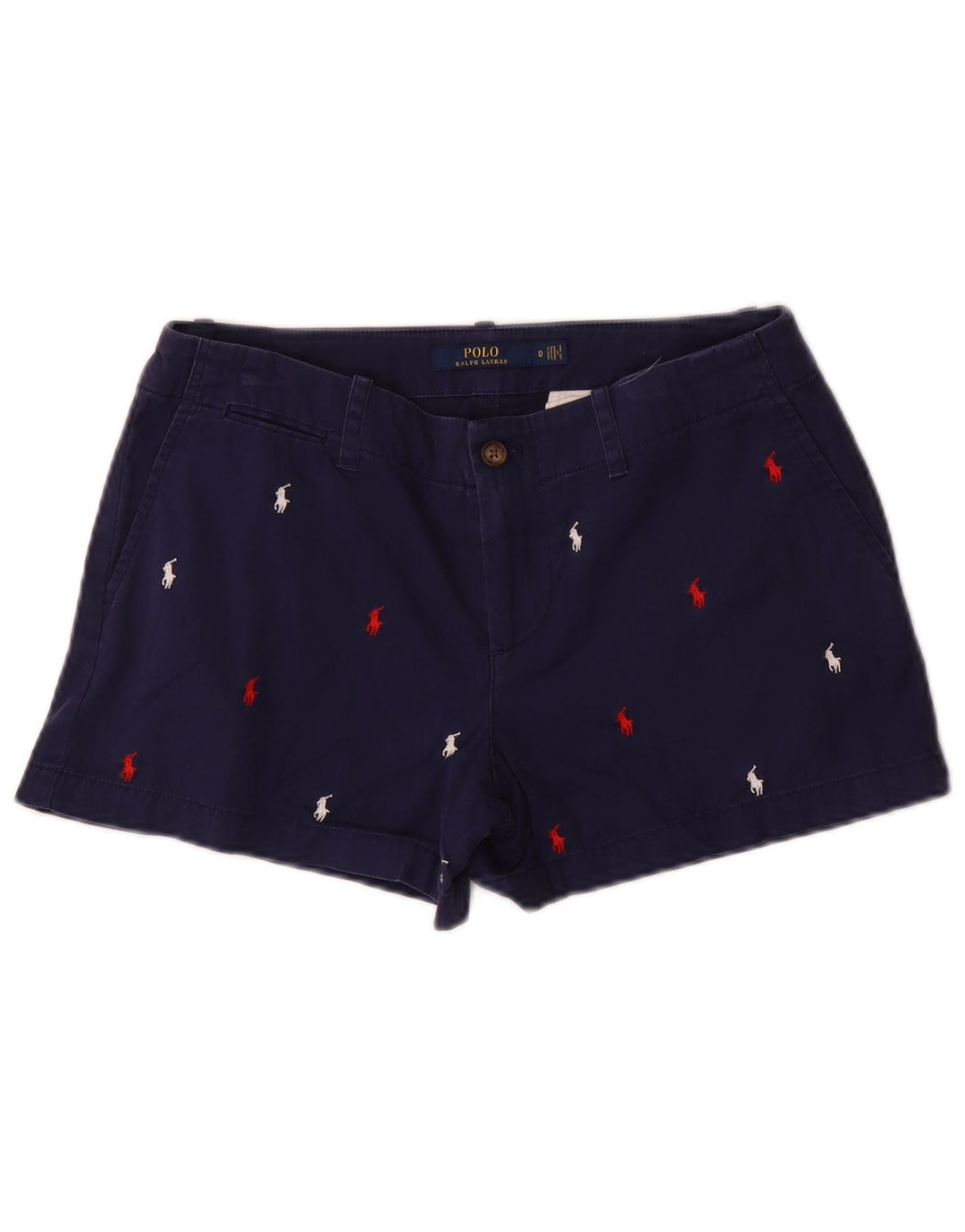 POLO RALPH LAUREN Womens Chino Shorts US 0 XS W30  Navy Blue Spotted
