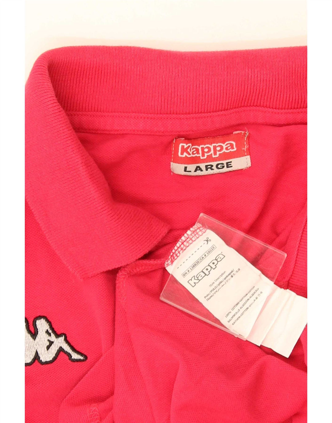 Kappa Mens Polo Shirt Large Pink Cotton