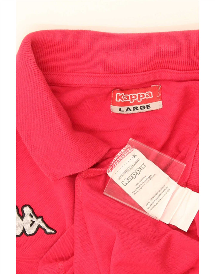 Kappa Mens Polo Shirt Large Pink Cotton