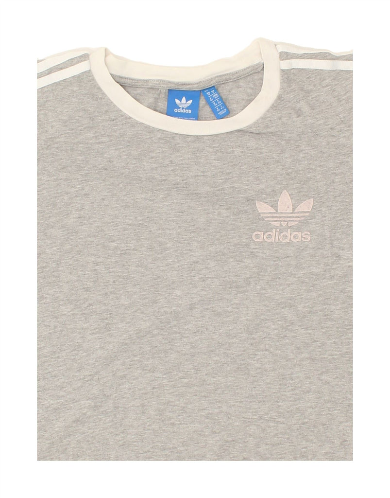 ADIDAS Womens T-Shirt Top UK 10 Small Grey Cotton | Vintage Adidas | Thrift | Second-Hand Adidas | Used Clothing | Messina Hembry 