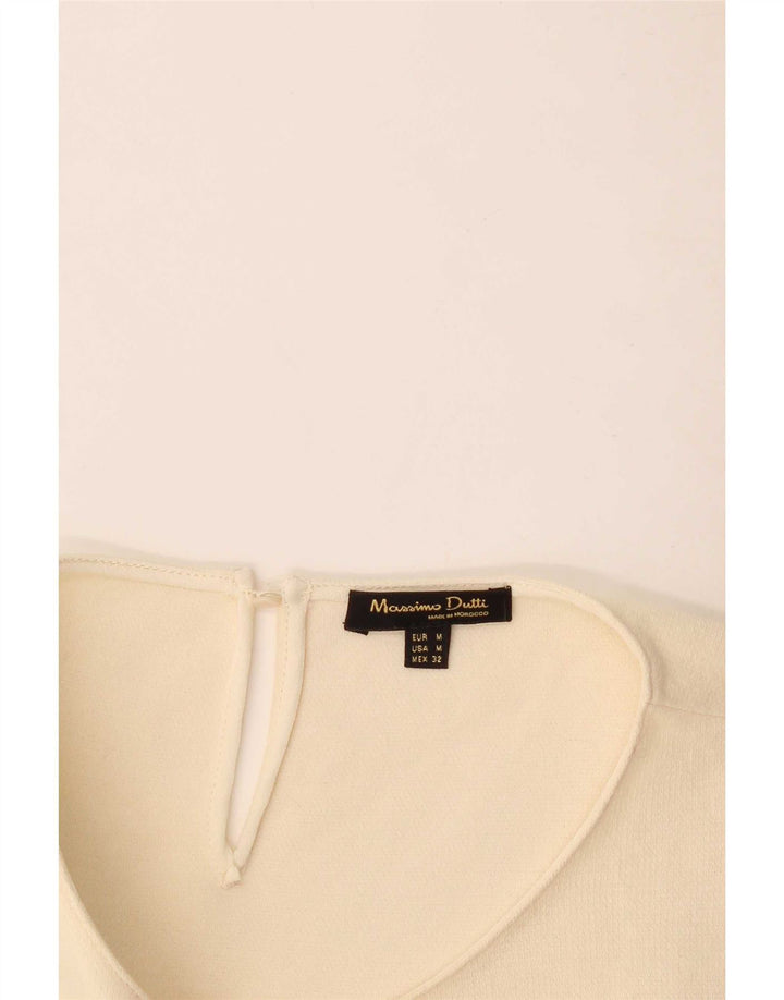 Massimo Dutti Womens Blouse Top UK 12 Medium Off White