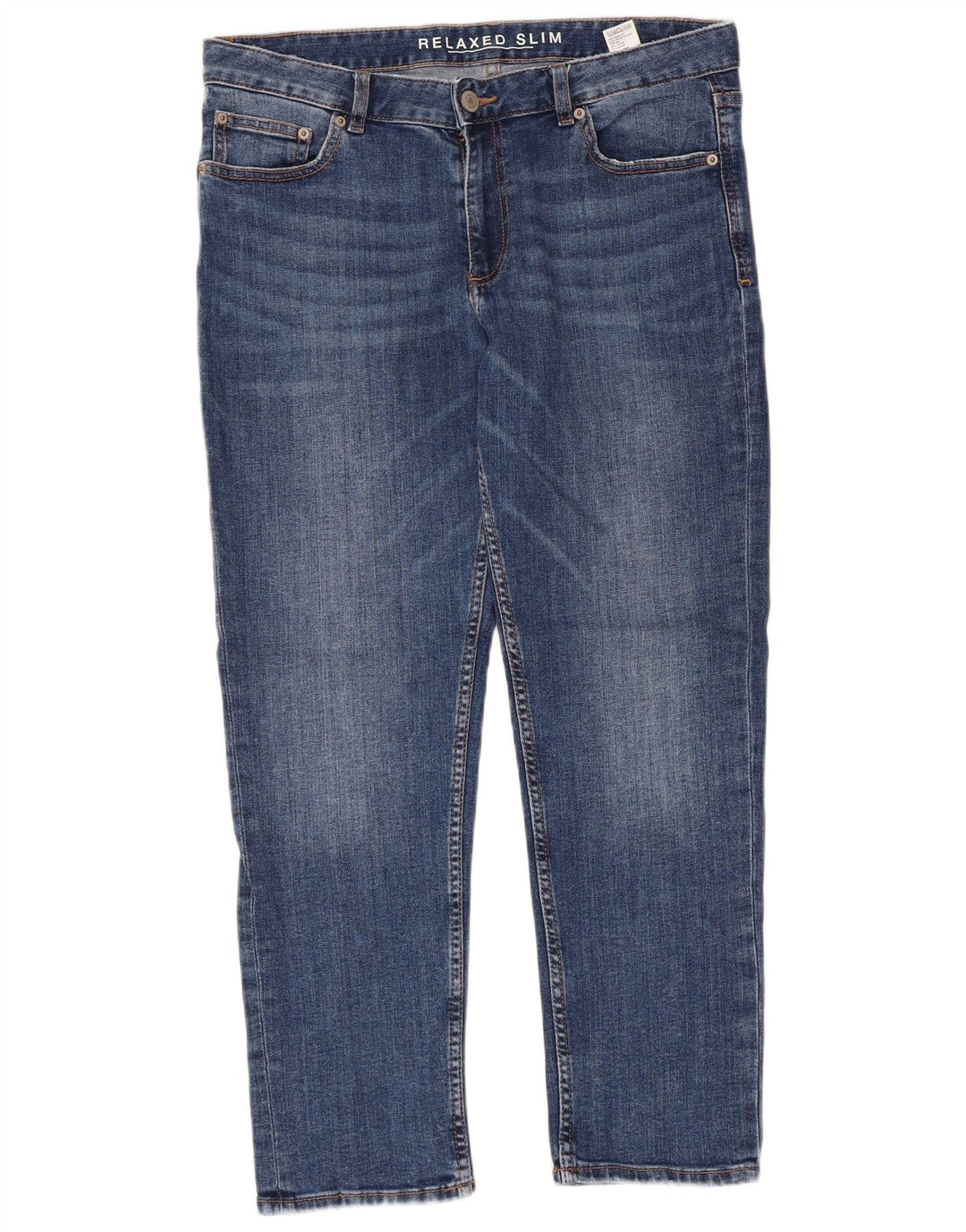 Marks & Spencer Womens Crop Slim Jeans UK 12 Medium W32 L26 Blue