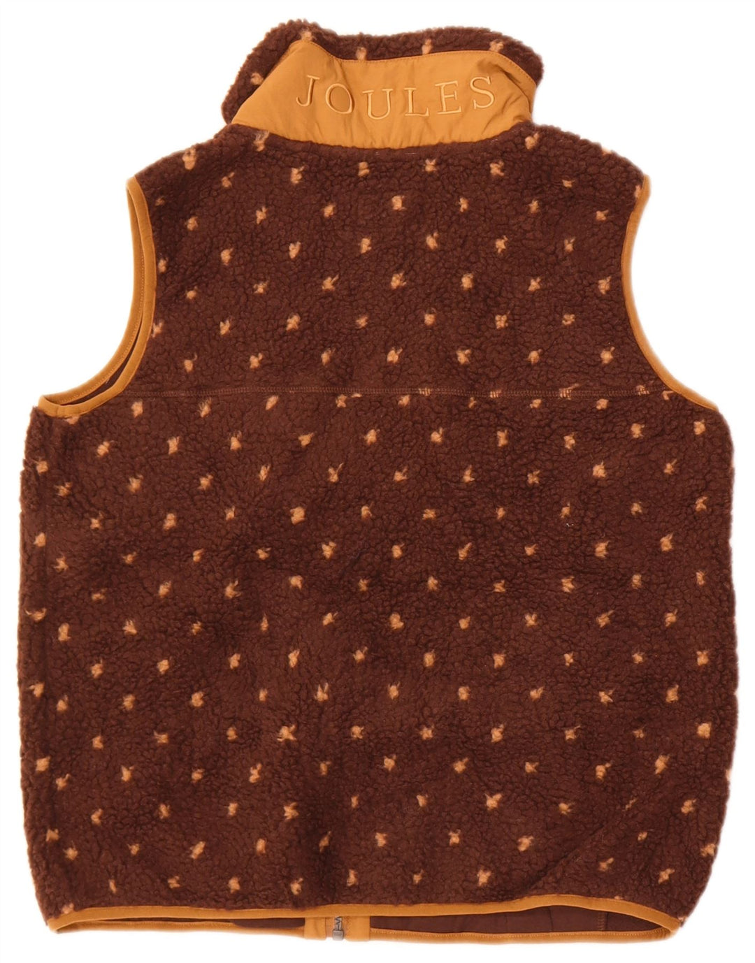Joules Womens Fleece Gilet UK 12 Medium Brown Spotted Polyester