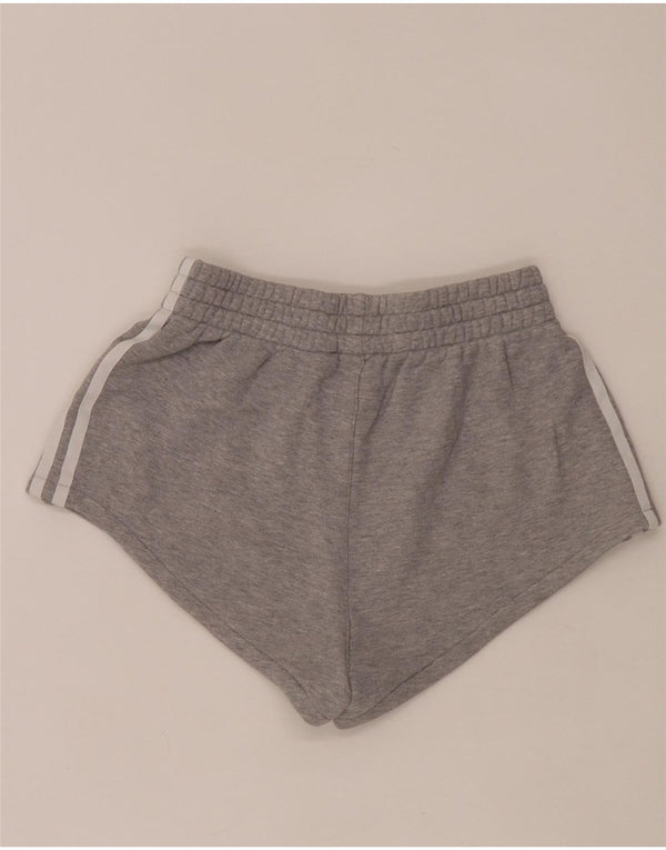 Adidas Womens Sport Shorts UK 6 XS Grey Cotton