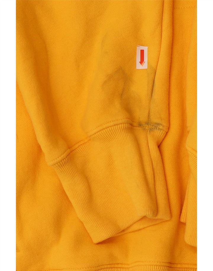 NAUTICA Mens Zip Neck Sweatshirt Jumper Large Yellow Cotton