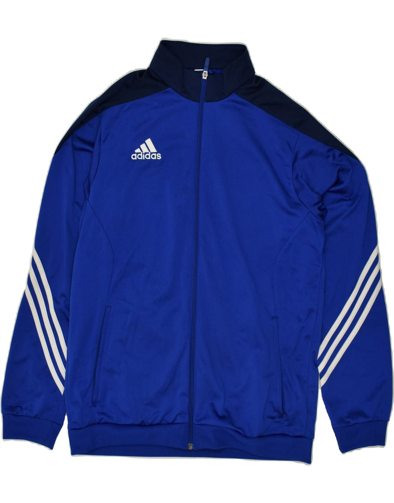 ADIDAS Mens Tracksuit Top Jacket Large Blue Colourblock Polyester Vintage Adidas and Second-Hand Adidas from Messina Hembry 