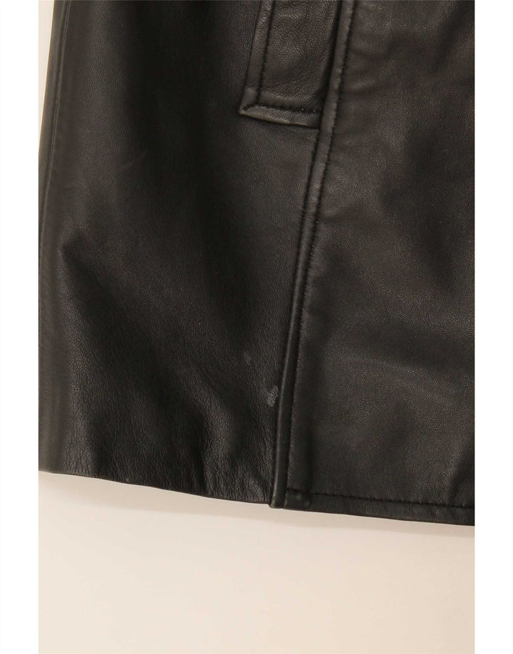 Hyde Womens Leather Coat UK 14 Medium Black