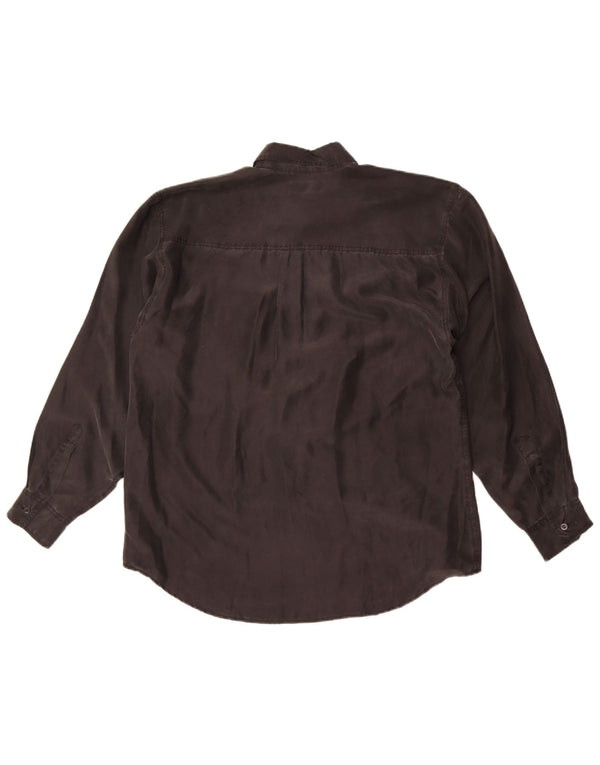 Vintage Mens Shirt Large Black Silk