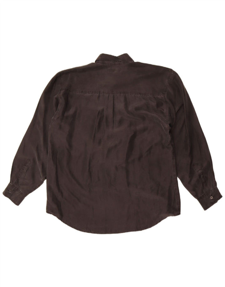 Vintage Mens Shirt Large Black Silk