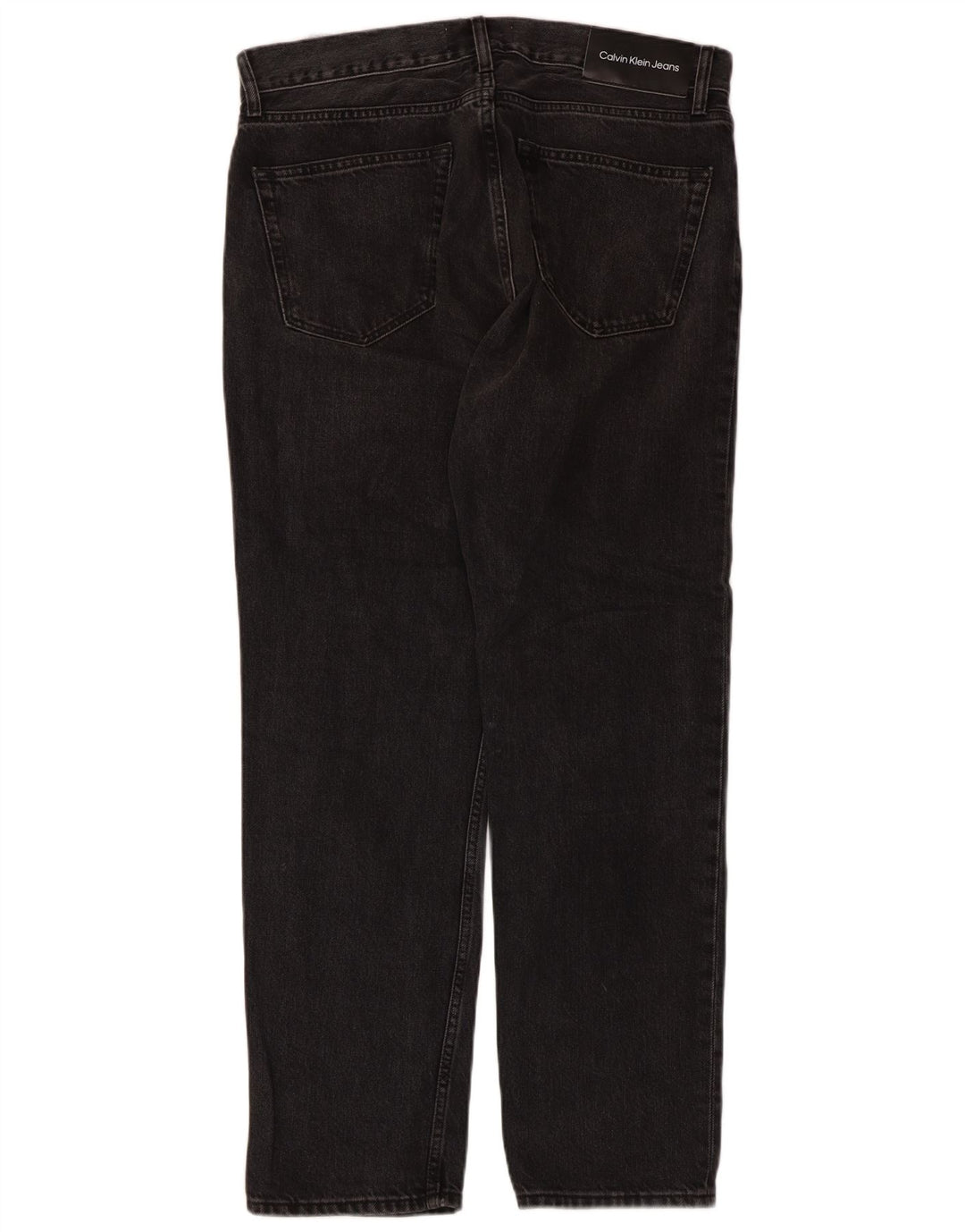 Calvin Klein Mens Straight Jeans W32 L30 Black Cotton