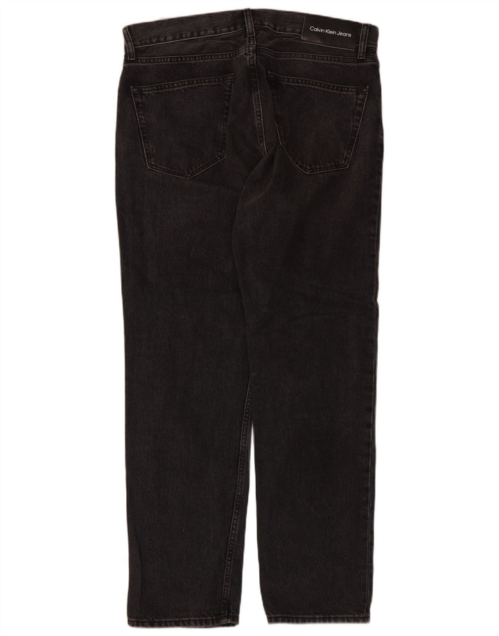 Calvin Klein Mens Straight Jeans W32 L30 Black Cotton
