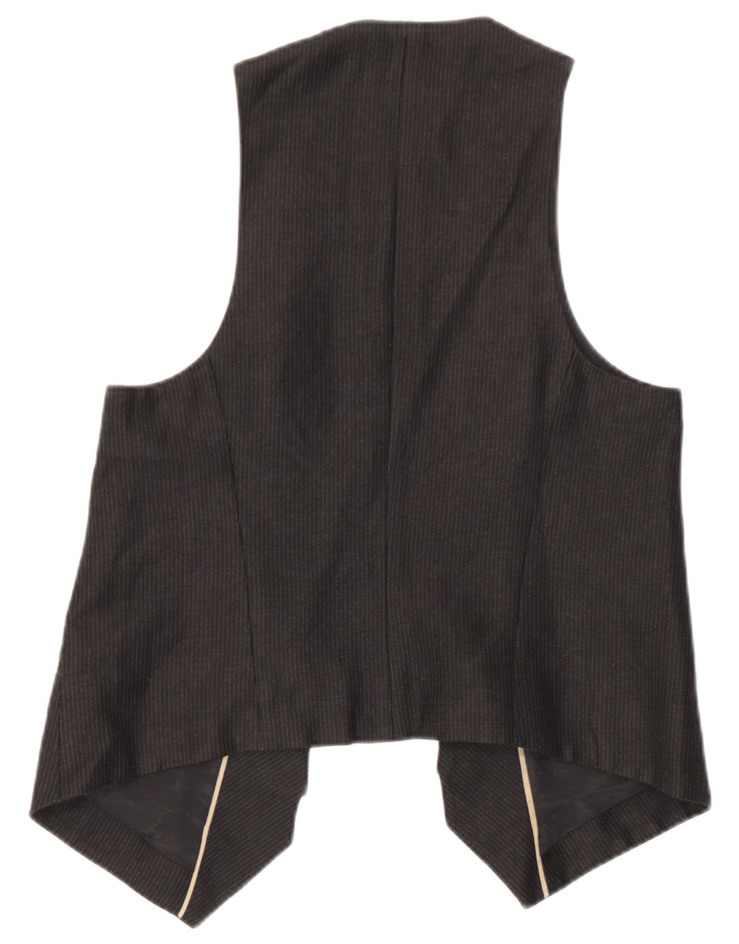 Massimo Dutti Womens OPEN Waistcoat EU 38 Medium Black Cotton