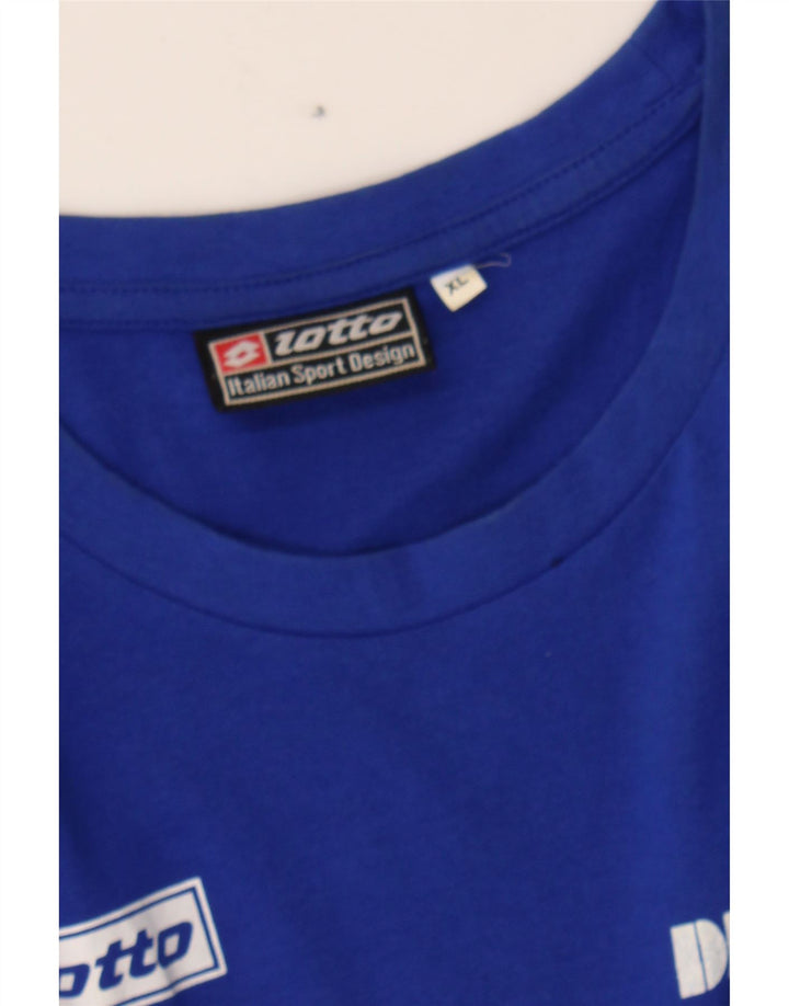 LOTTO Mens Graphic T-Shirt Top XL Blue Cotton Vintage Lotto and Second-Hand Lotto from Messina Hembry 
