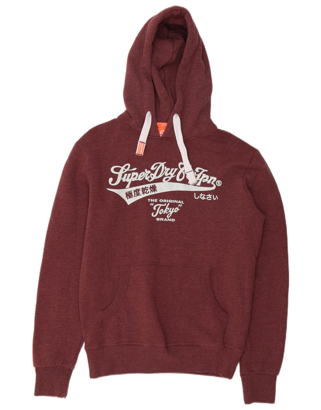 Superdry Mens Graphic Hoodie Jumper Medium Burgundy Cotton