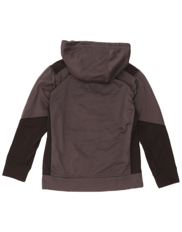 Russell Athletic Boys Zip Hoodie Sweater 10-11 Years Large Grey Colourblock