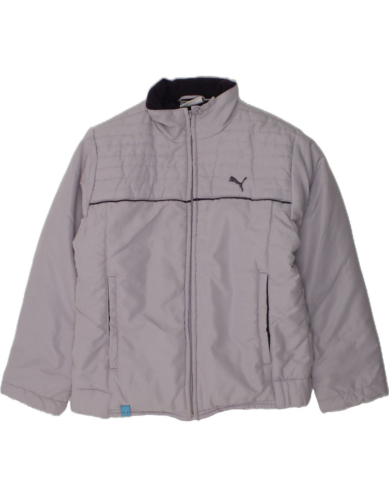 PUMA Girls Windbreaker Jacket 7-8 Years Grey Polyester | Vintage Puma | Thrift | Second-Hand Puma | Used Clothing | Messina Hembry 