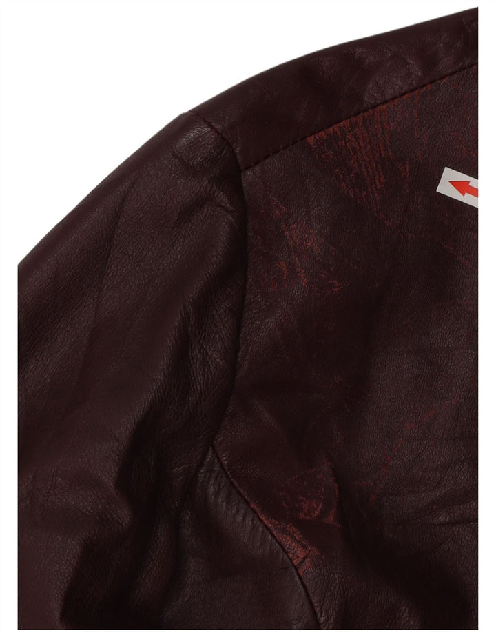 Vintage Womens Leather Jacket UK 18 XL Burgundy Leather