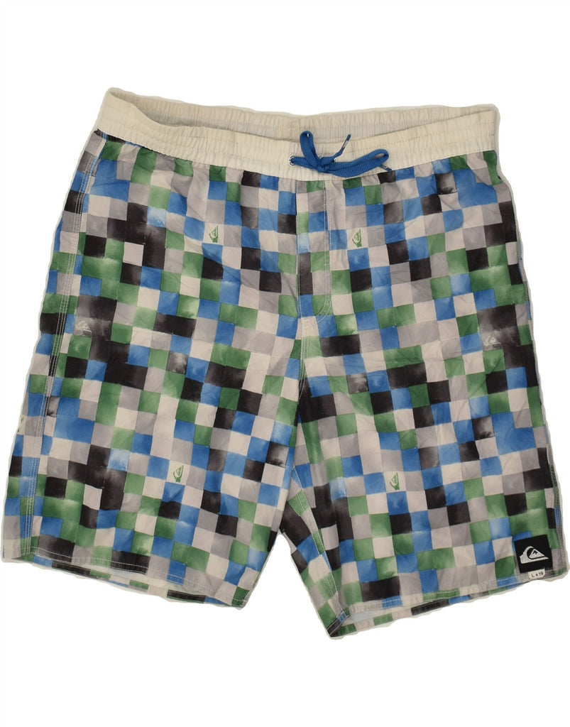 QUIKSILVER Mens Swimming Shorts Large Multicoloured Geometric Polyester | Vintage Quiksilver | Thrift | Second-Hand Quiksilver | Used Clothing | Messina Hembry 