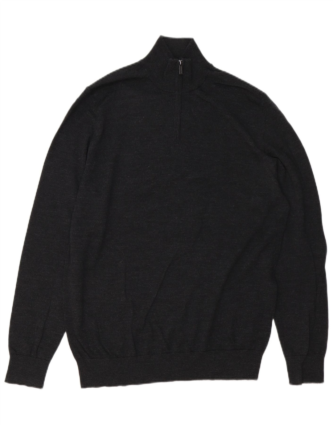 Marks & Spencer Mens Autograph Zip Neck Jumper Sweater Medium Grey