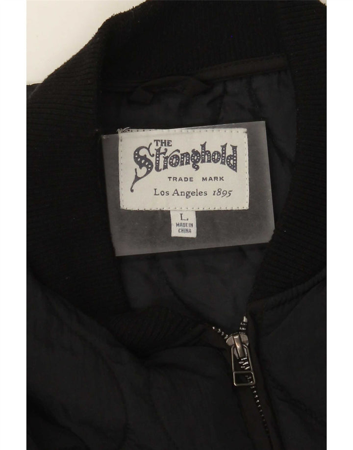 The Stronghold Mens Quilted Jacket UK 40 Large Black