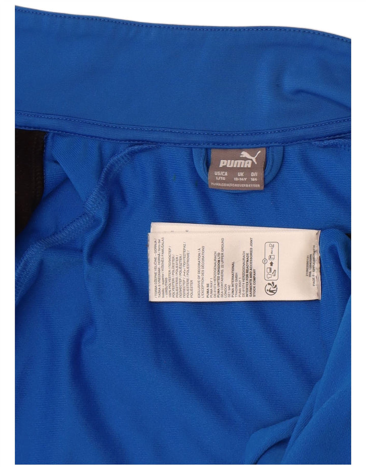 Puma Boys Graphic Tracksuit Top Jacket 13-14 Years Blue Colourblock