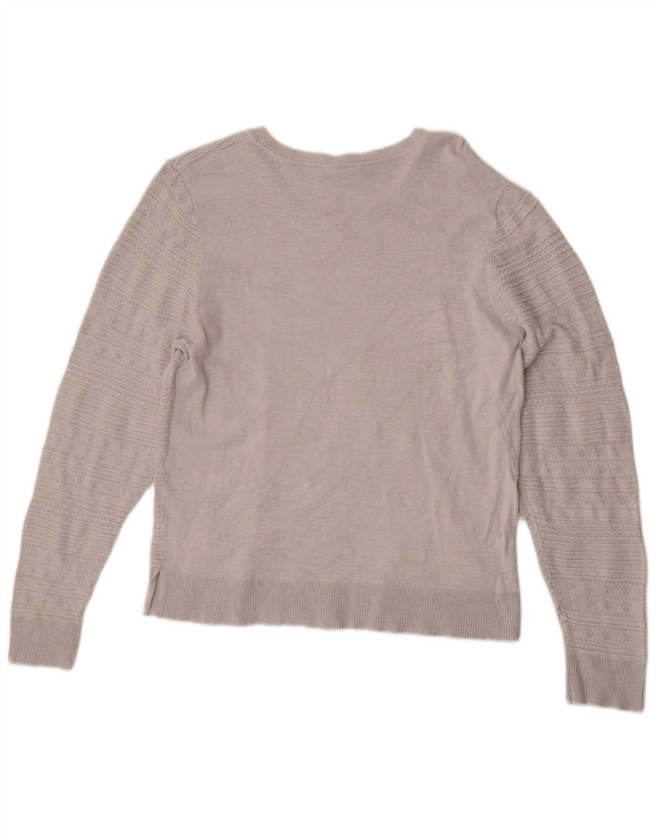 Oasis Womens Crew Neck Jumper Sweater UK 16 Large Grey Viscose