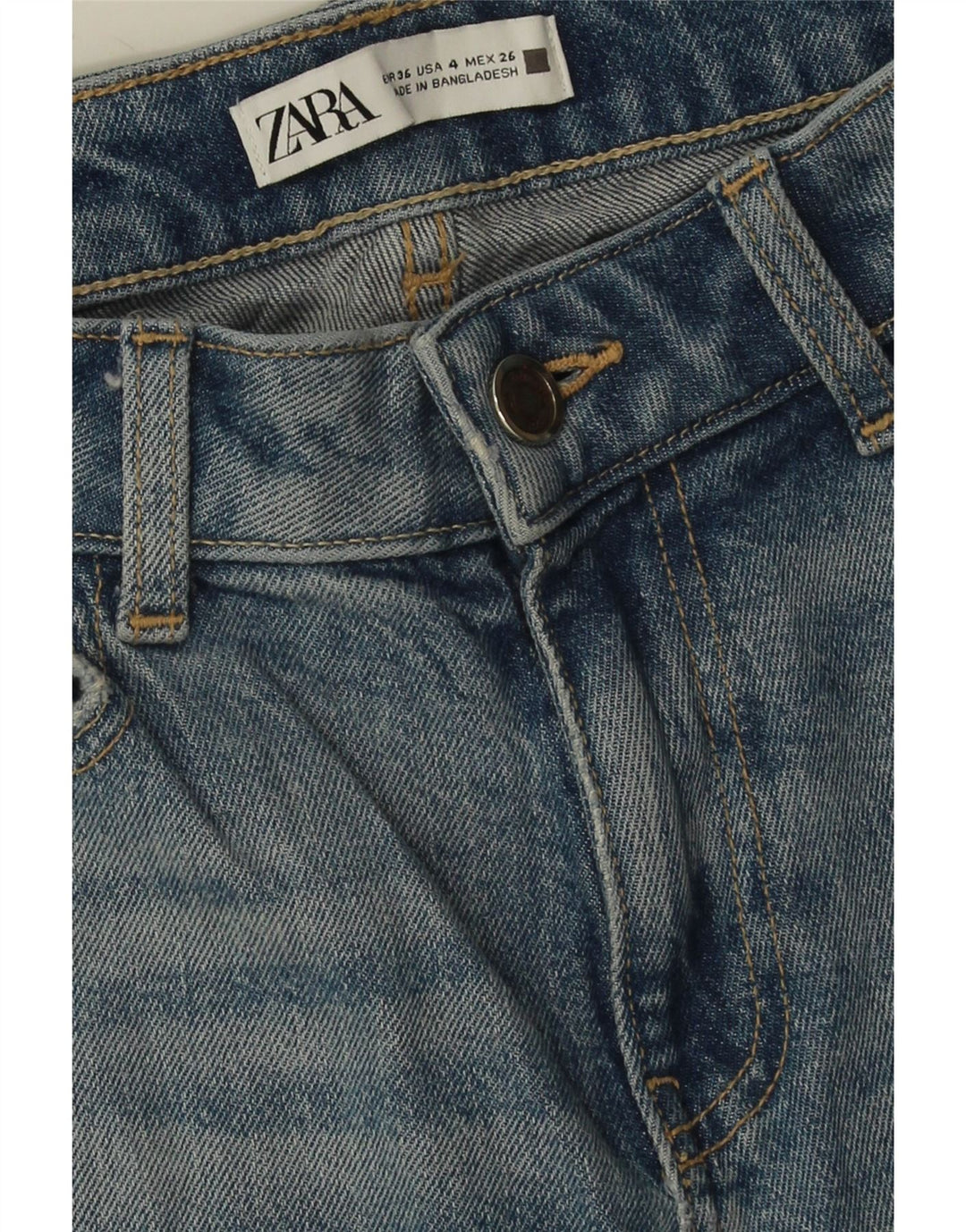 Zara Womens Distressed Slim Jeans EU 36 XS W26 L28 Blue