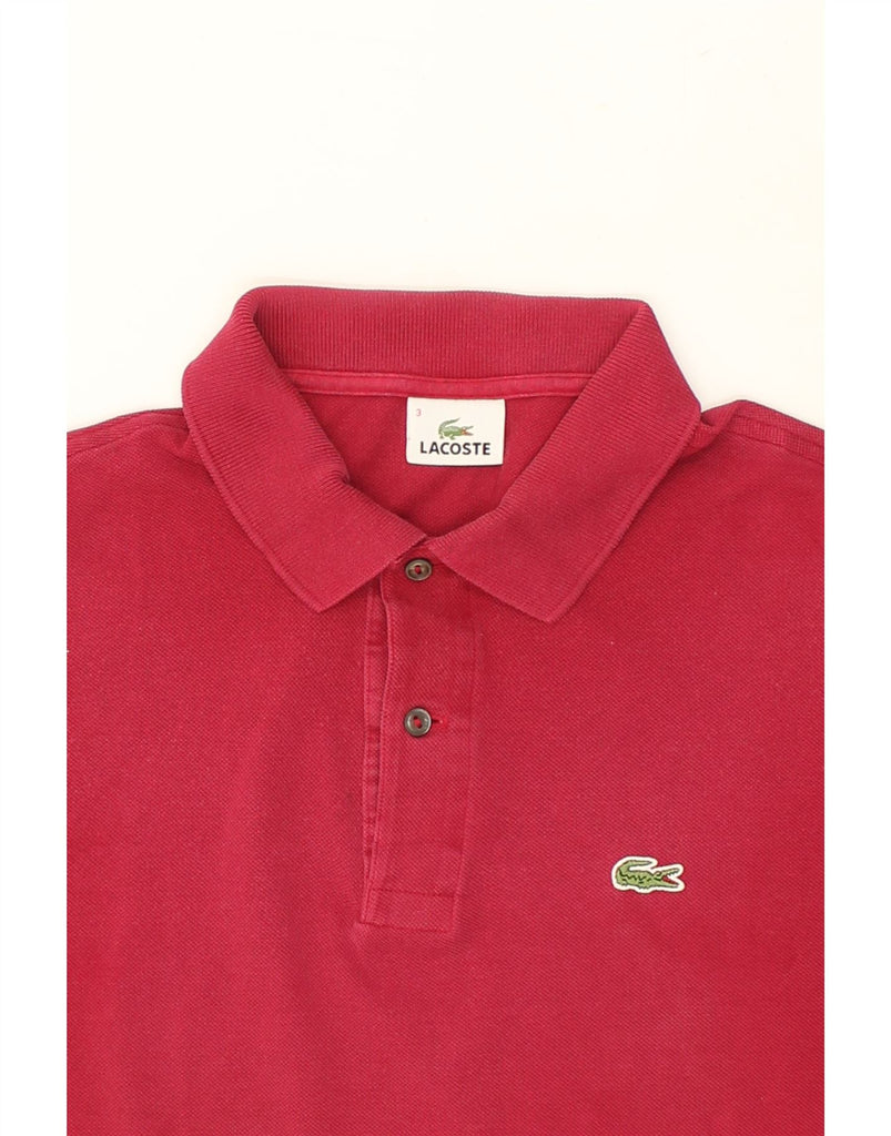 LACOSTE Mens Polo Shirt Size 3 Small Red Cotton Vintage Second Hand Clothing Online Messina Hembry