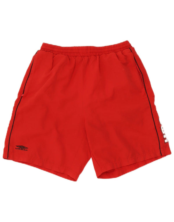 Umbro Mens Graphic Sport Shorts Small Red Polyester