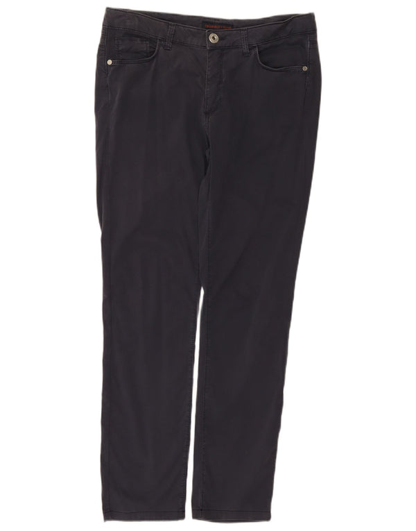 Trussardi Womens Slim Casual Trousers W30 L28 Navy Blue Cotton