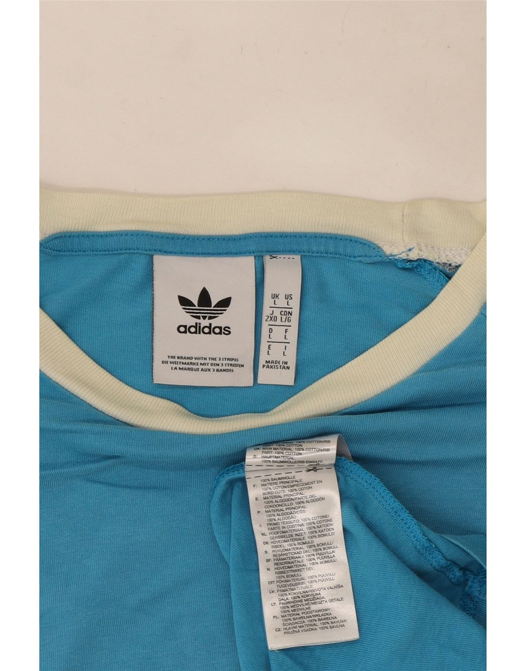 Adidas Mens T-Shirt Top Large Blue Cotton