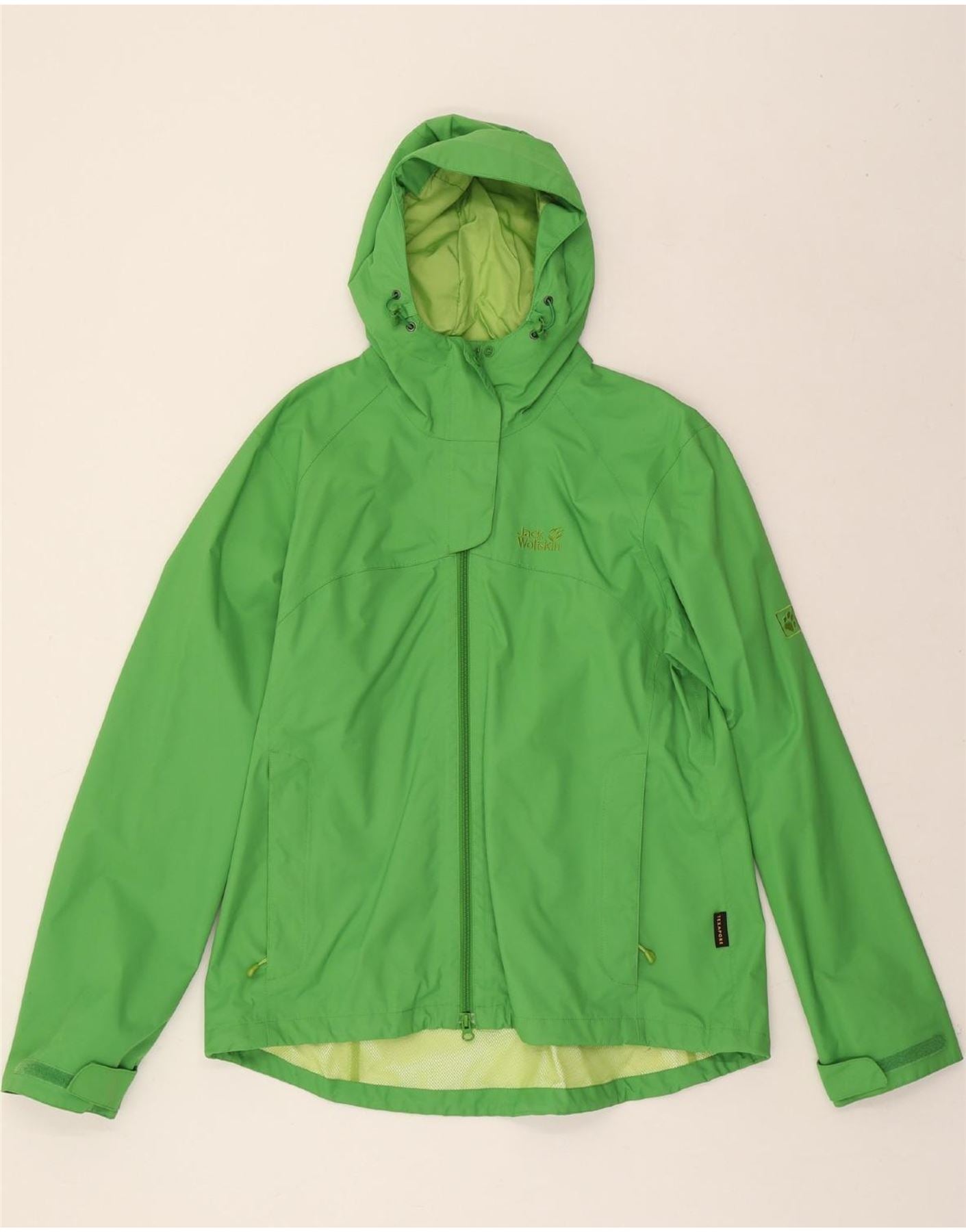 JACK WOLFSKIN Womens Hooded Rain Jacket UK 18/20 XL Green