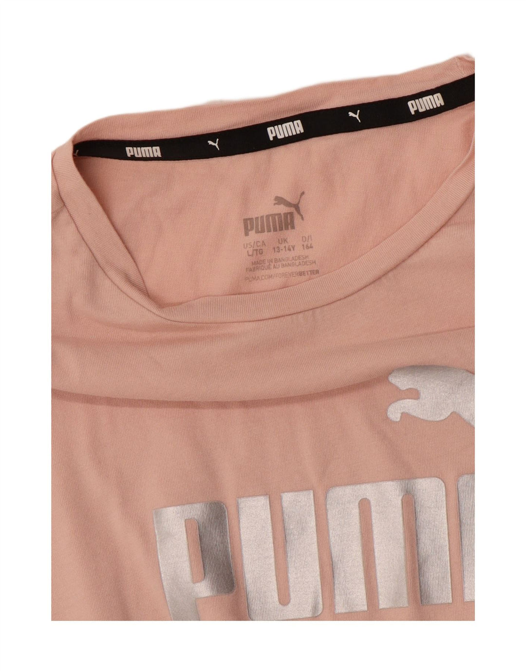 PUMA Girls Graphic T-Shirt Top 13-14 Years Pink