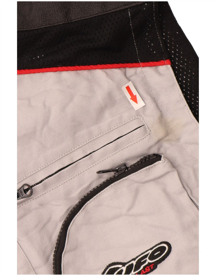 UFO Mens Utility Gilet UK 42 XL Grey Colourblock Cotton