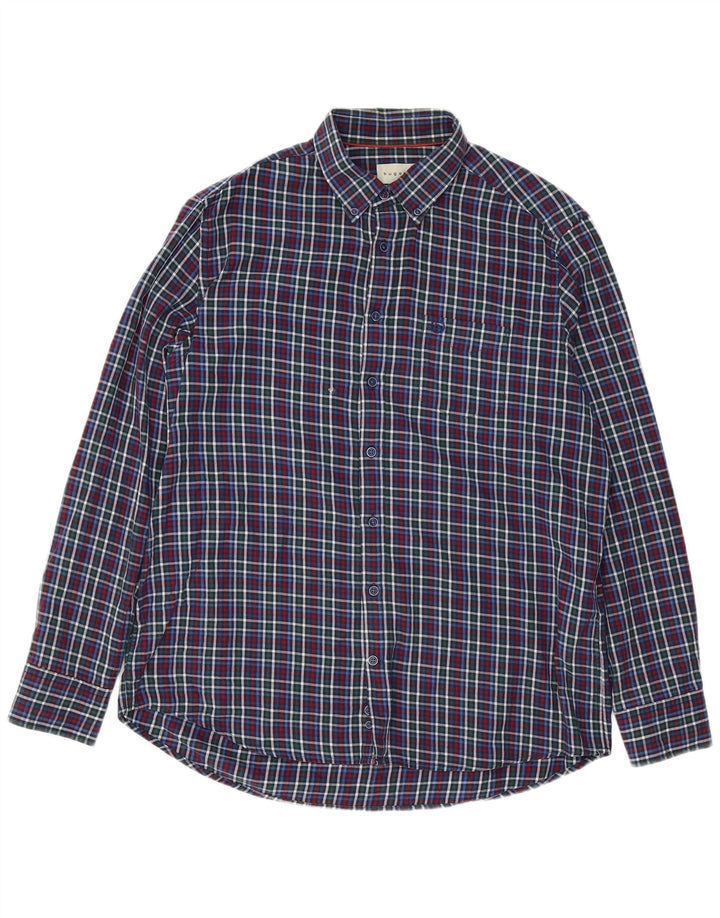 BUGATTI Mens Flannel Shirt Size  43/44 XL Multicoloured Check Cotton