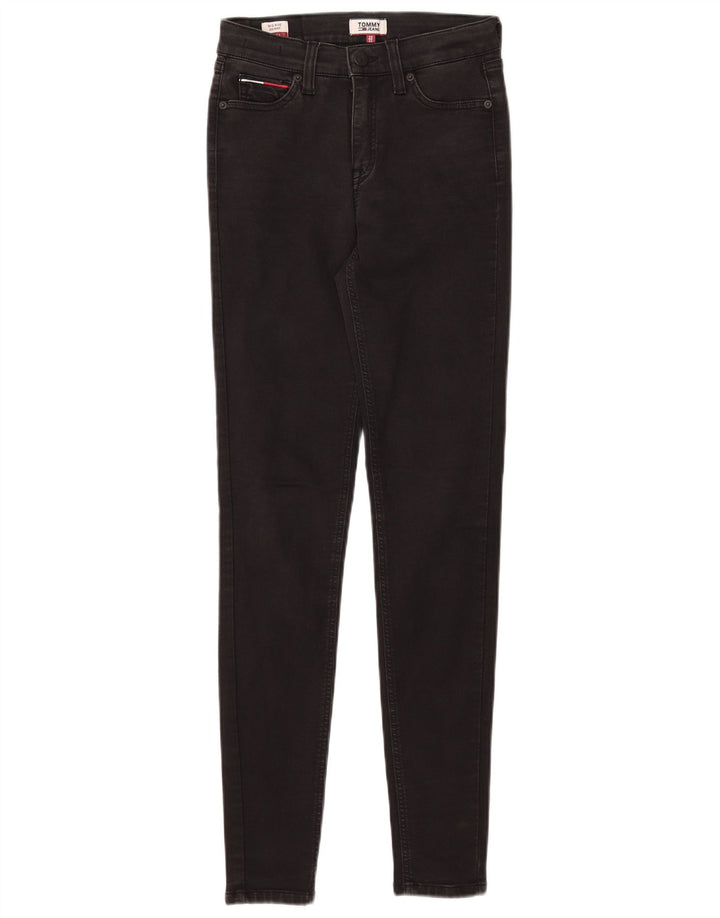 TOMMY HILFIGER Womens Mid Rise Skinny Jeans W25 L32  Black Cotton