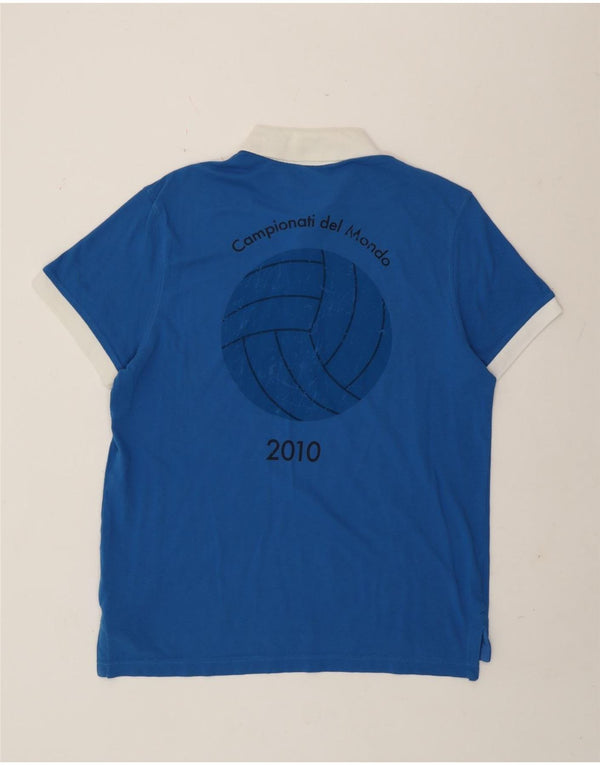 Lotto Mens Graphic Polo Shirt XL Blue Colourblock Cotton