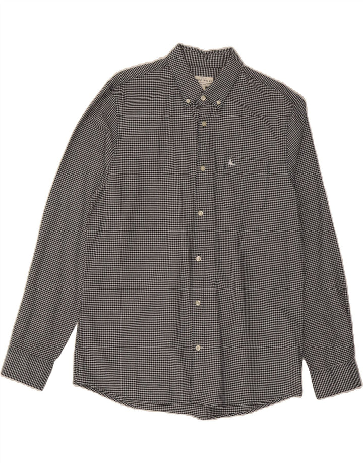 JACK WILLS Mens Superior Classic Fit Shirt Large Black Check Cotton Vintage Jack Wills and Second-Hand Jack Wills from Messina Hembry 