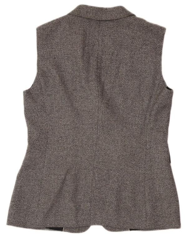 Massimo Dutti Womens Waistcoat EU 38 Small Grey Wool
