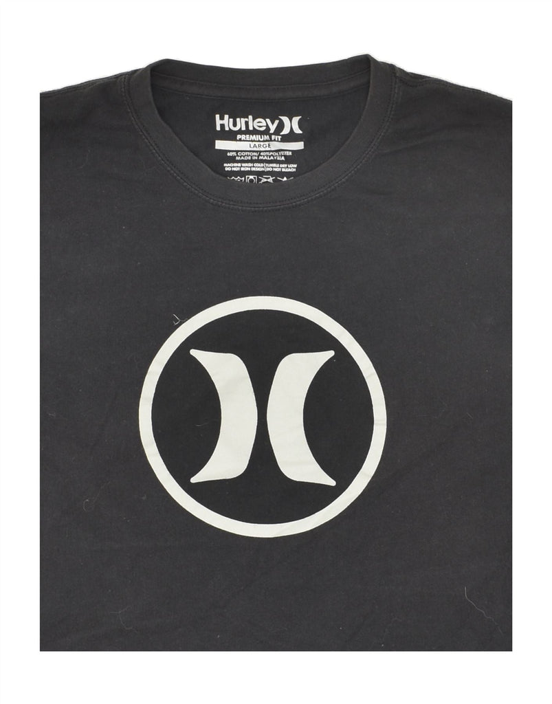 HURLEY Mens Premium Fit Graphic T-Shirt Top Large Black Cotton | Vintage Hurley | Thrift | Second-Hand Hurley | Used Clothing | Messina Hembry 