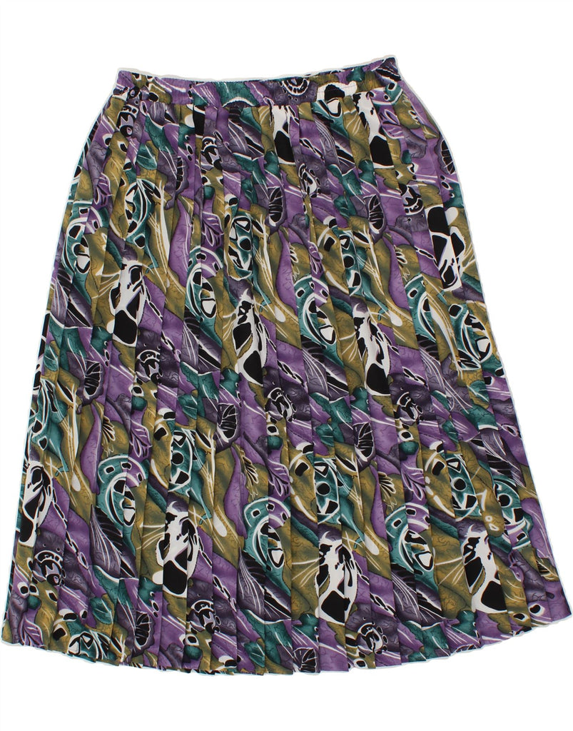 VINTAGE Womens Abstract Pattern A-Line Skirt UK 14 Medium W30  Purple Vintage Vintage and Second-Hand Vintage from Messina Hembry 