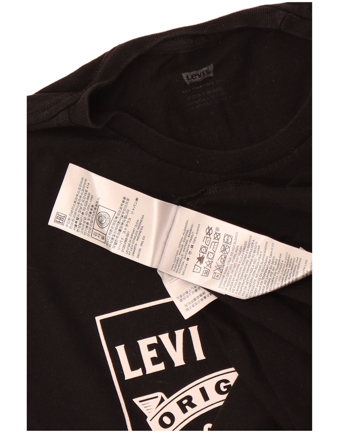 Levi's Mens Graphic T-Shirt Top Medium Black Cotton