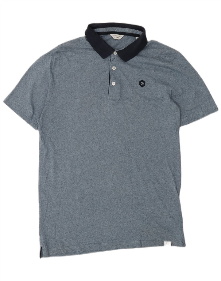 Jack & Jones Mens Short Sleeve Regular Fit Polo Shirt Medium Blue Flecked
