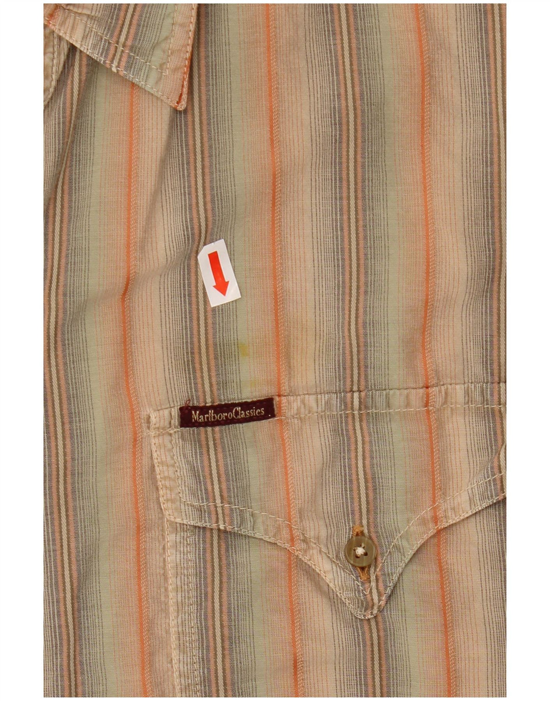 MARLBORO CLASSICS Mens Short Sleeve Shirt 2XL Multicoloured Striped Cotton