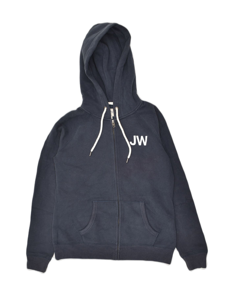 JACK WILLS Womens Zip Hoodie Sweater UK 12 Medium  Navy Blue Cotton | Vintage Jack Wills | Thrift | Second-Hand Jack Wills | Used Clothing | Messina Hembry 