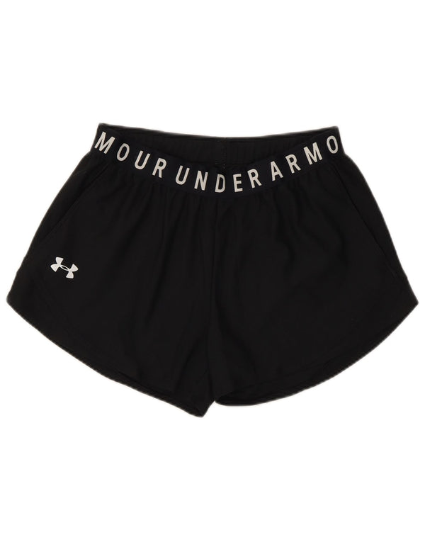 Under Armour Womens Heat Gear Graphic Sport Shorts UK 10 Small Black