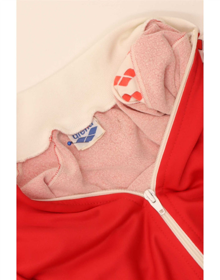 Arena Mens Graphic Tracksuit Top Jacket Medium Red Colourblock Polyamide