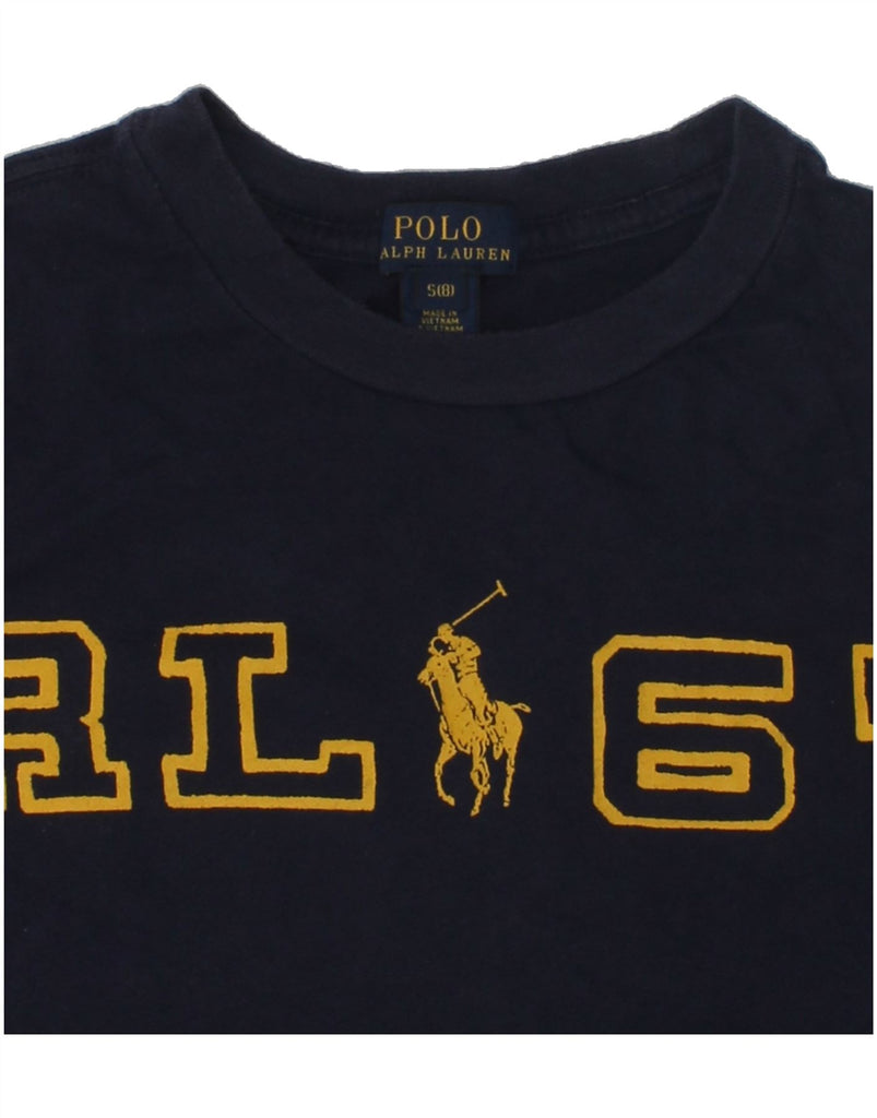 POLO RALPH LAUREN Boys Graphic T-Shirt Top 7-8 Years Small Navy Blue | Vintage Polo Ralph Lauren | Thrift | Second-Hand Polo Ralph Lauren | Used Clothing | Messina Hembry 